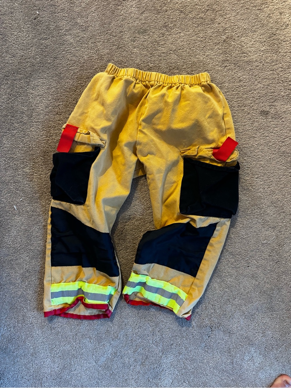 Kids Reflective Fire-Style Cargo Pants - Yellow